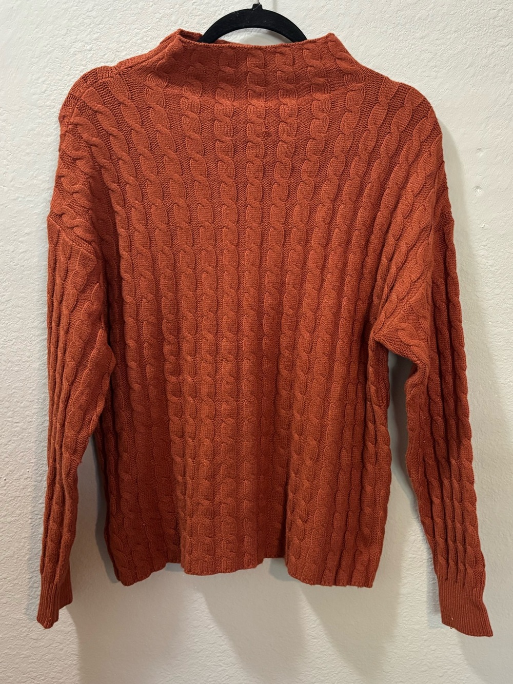Philosophy Mock Neck Rust Orange Cable Knit Sweater Size Small
